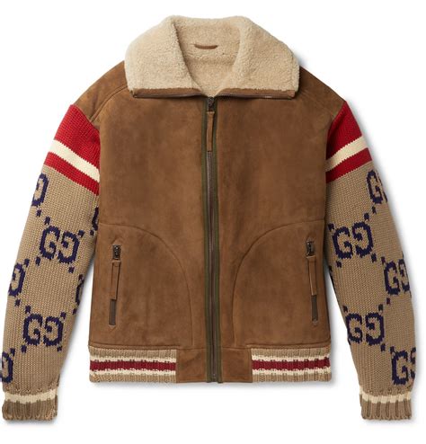 gucci shearling women jacket wool lining|net a porter gucci jacket.